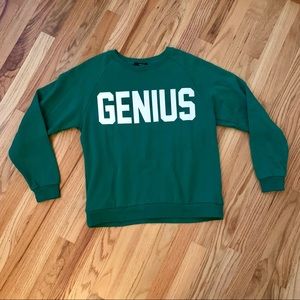 Forever 21 Green Genius Crewneck Sweatshirt Small